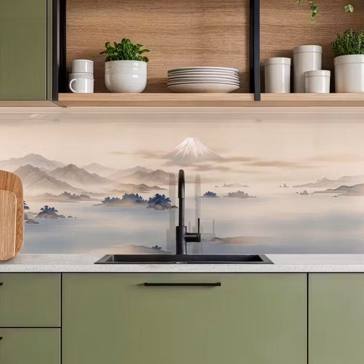 Japans - Landschap - Beige keuken achterwand 2 middel -sfeer3