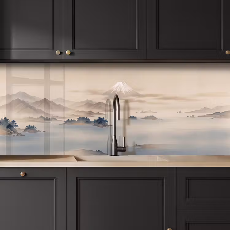 Japans - Landschap - Beige keuken achterwand 2 middel -sfeer1