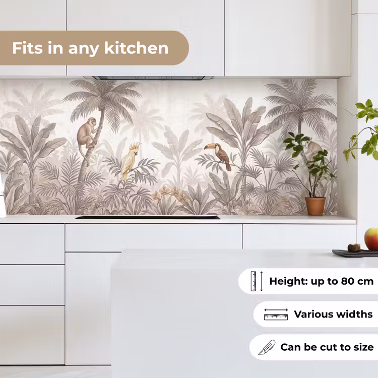 Jungle - Dieren - Palmbomen keuken achterwand 2 middel -sfeer4_UK