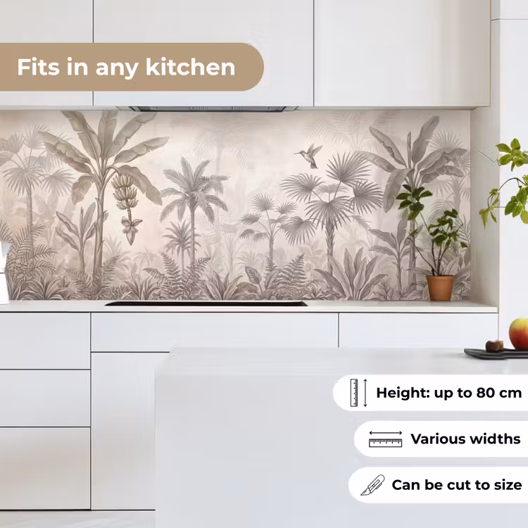 Jungle - Banenboom - Kolibrie - Beige keuken achterwand 2 middel -sfeer4_UK