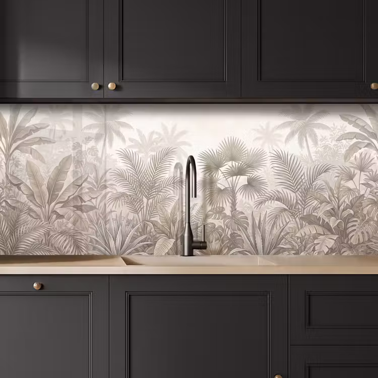 Jungle - Tropisch - Natuur -Vintage - Beige keuken achterwand 2 middel -sfeer1