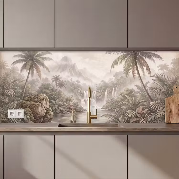 Jungle - Watervallen - Tropisch - Illustratie keuken achterwand 2 middel zz_3dshopping