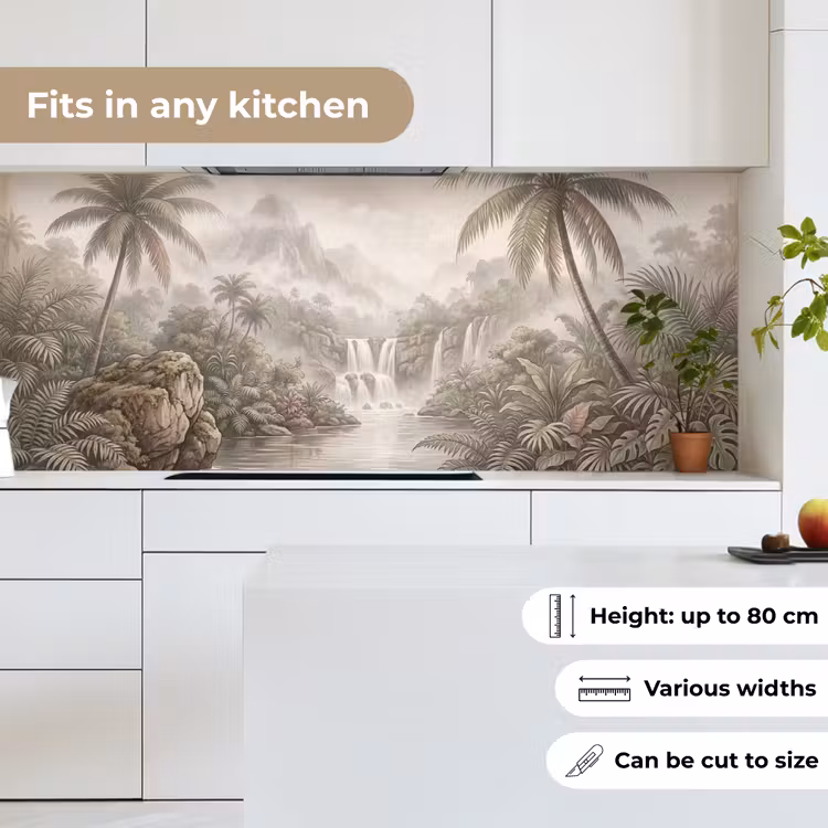 Jungle - Watervallen - Tropisch - Illustratie keuken achterwand 2 middel -sfeer4_UK