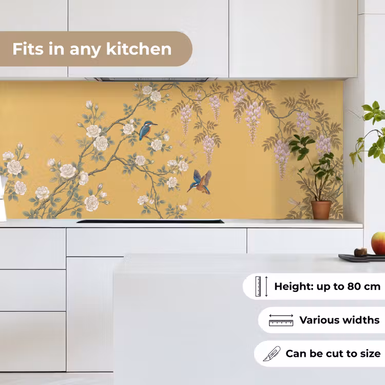 IJsvogels - Bloesem - Geel keuken achterwand 2 middel -sfeer4_UK