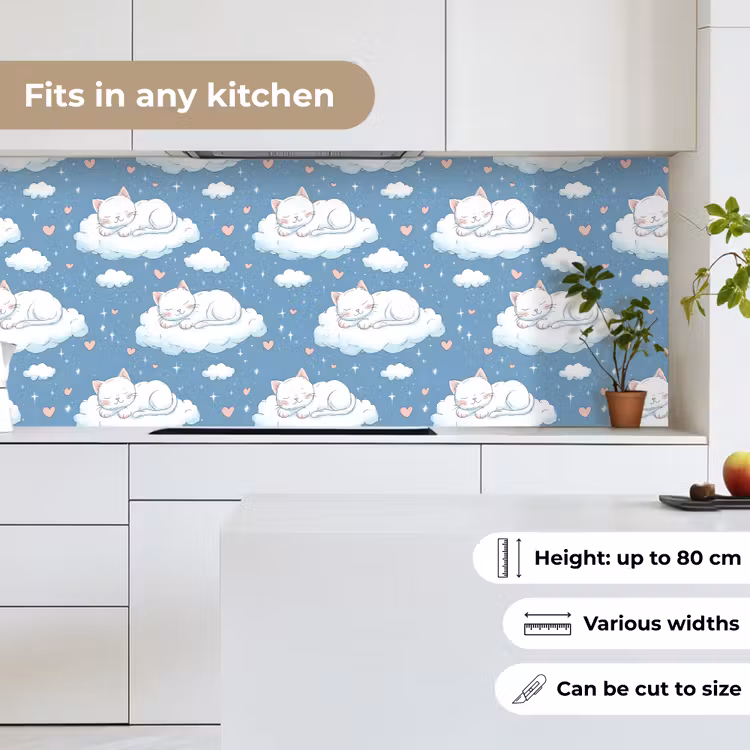 Kitten - Wolken - Blauw keuken achterwand 2 middel 871 -sfeer4_UK