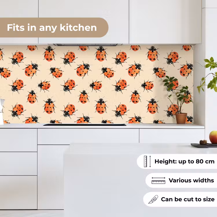 Lieveheersbeestjes - Patroon - Rood keuken achterwand 2 middel 871 -sfeer4_UK
