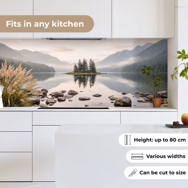 Meer - Bergen - Landschap - Groen keuken achterwand 2 middel -sfeer4_UK