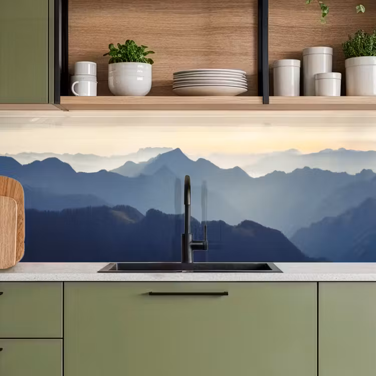 Landschap - Bergen - Groen - Natuur keuken achterwand 2 middel -sfeer3