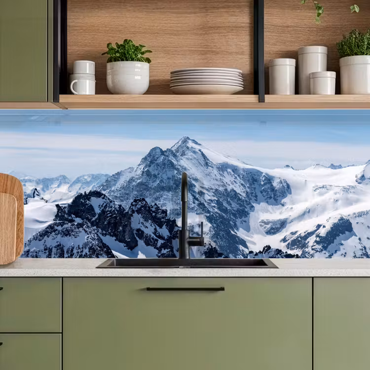 Landschap - Bergen - Sneeuw - Wit keuken achterwand 2 middel -sfeer3