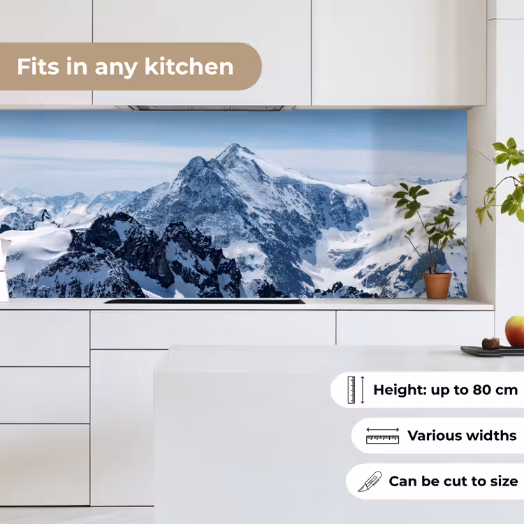 Landschap - Bergen - Sneeuw - Wit keuken achterwand 2 middel -sfeer4_UK