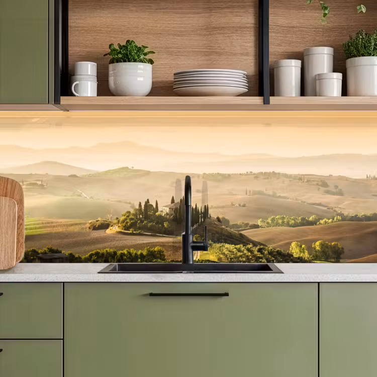 Landschap - Toscane - Ochtendlicht keuken achterwand 2 middel -sfeer3
