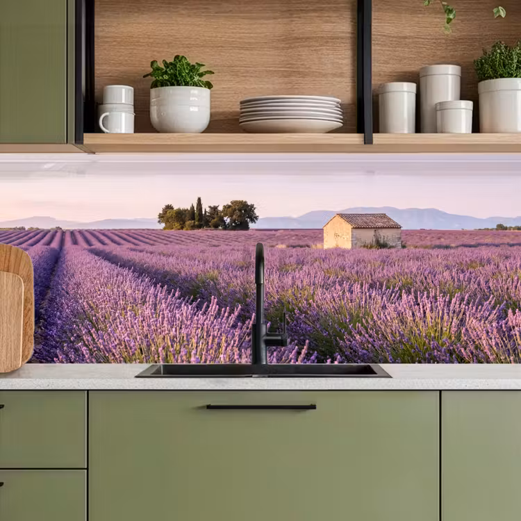 Lavendel - Landschap - Sereen - Paars keuken achterwand 2 middel -sfeer3