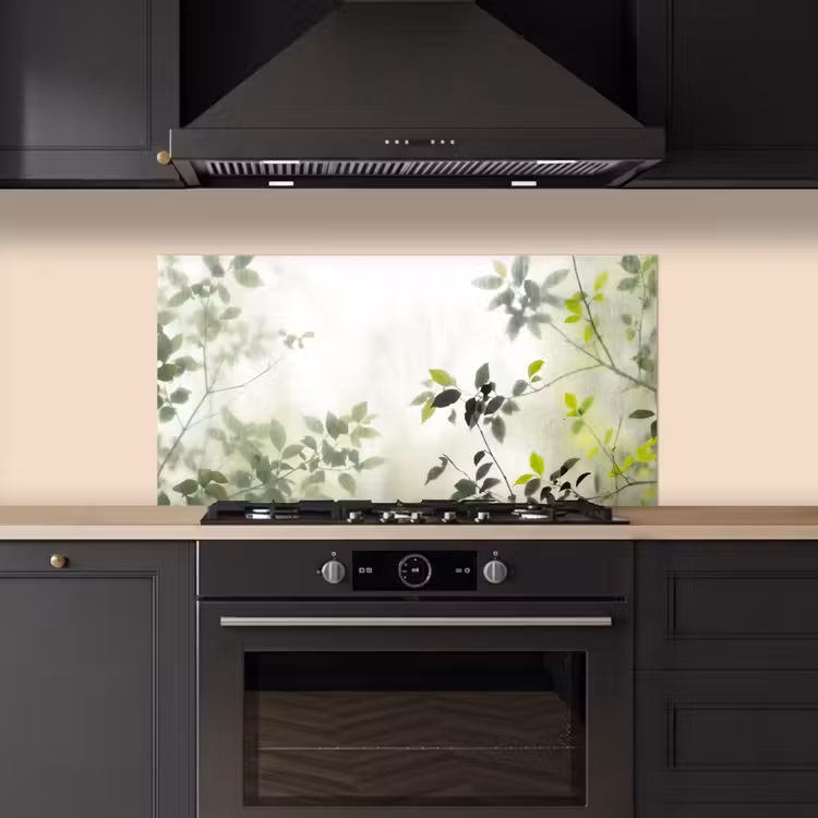 Blad - Schaduw - Natuur - Abstract - Groen keuken achterwand spatscherm middel -sfeer1