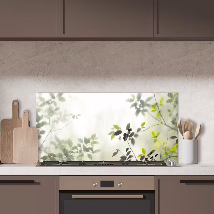 Blad - Schaduw - Natuur - Abstract - Groen keuken achterwand spatscherm middel -sfeer2