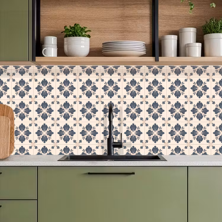 Bladvorm - Klassiek - Kleurrijk keuken achterwand 2 middel 871 -sfeer3