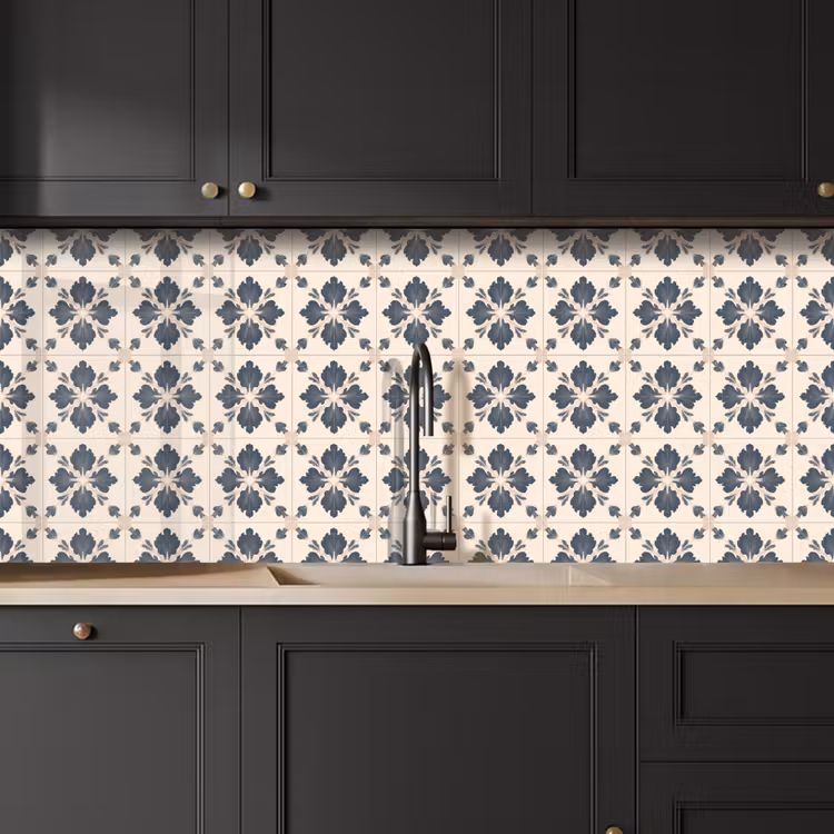 Bladvorm - Klassiek - Kleurrijk keuken achterwand 2 middel 871 -sfeer1
