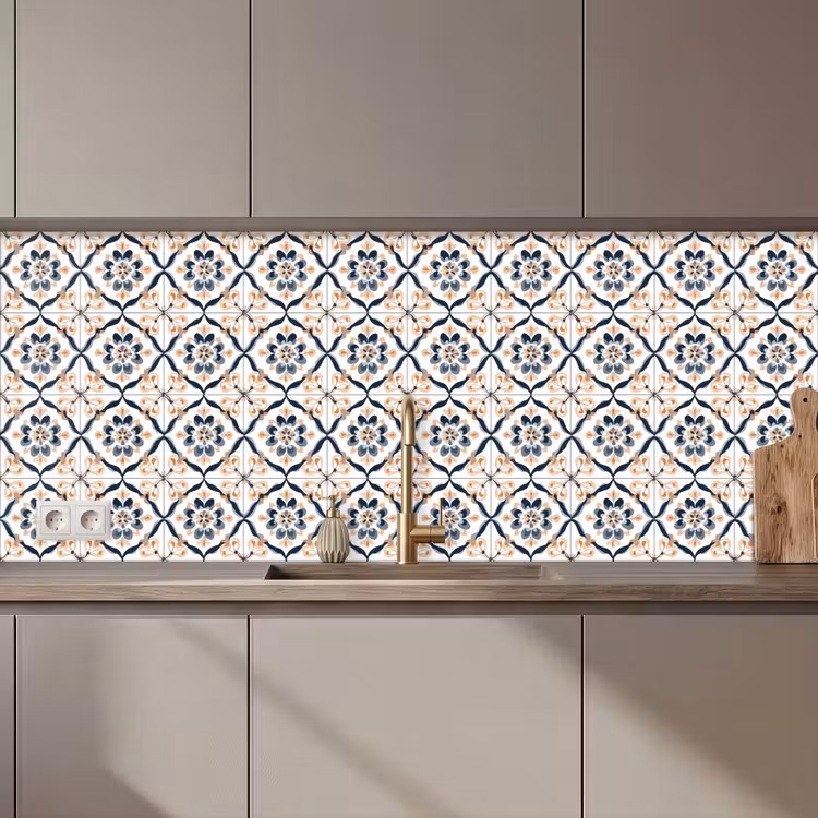 Bladvorm - Patroon - Kleurrijk keuken achterwand 2 middel 871 zz_3dshopping
