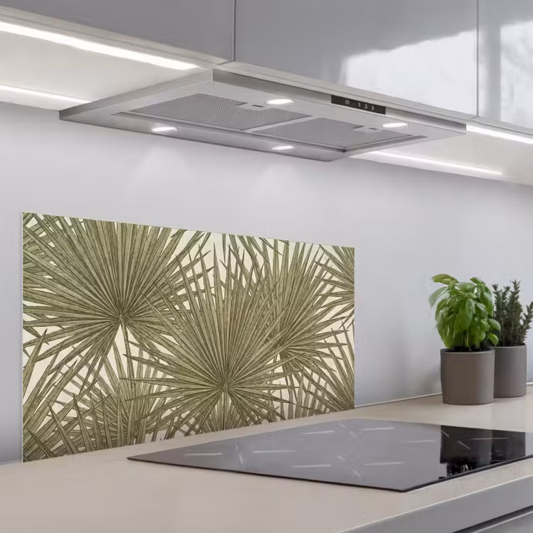 Blad - Tropisch - Patroon - Natuur - Groen keuken achterwand spatscherm middel -3d_schuin