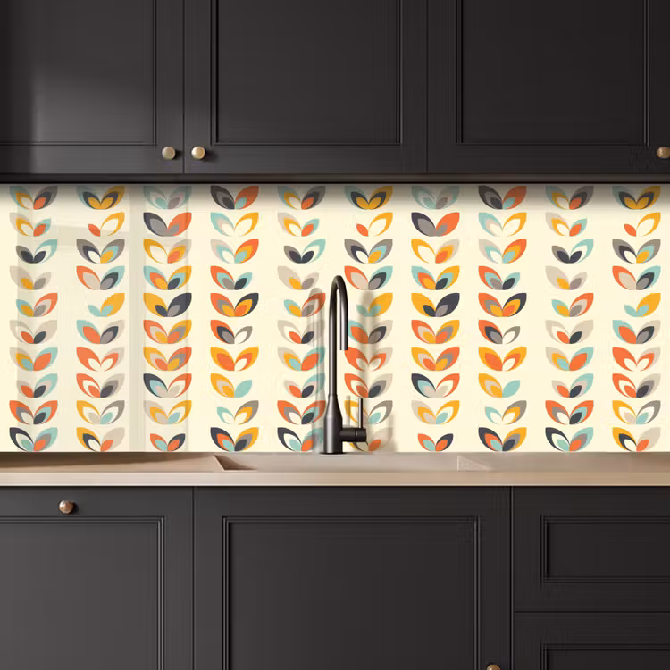 Bladeren - Jaren 50 - Patroon keuken achterwand 2 middel 871 -sfeer1