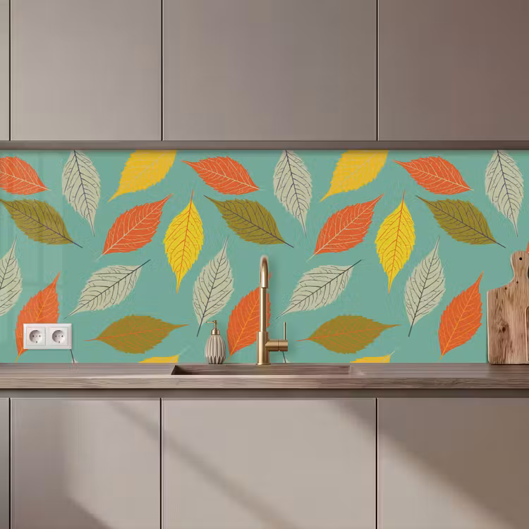 Bladeren - Herfst - Vintage - Pastel - Patroon keuken achterwand 2 middel 871 zz_3dshopping