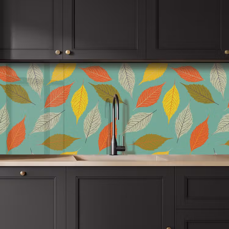 Bladeren - Herfst - Vintage - Pastel - Patroon keuken achterwand 2 middel 871 -sfeer1