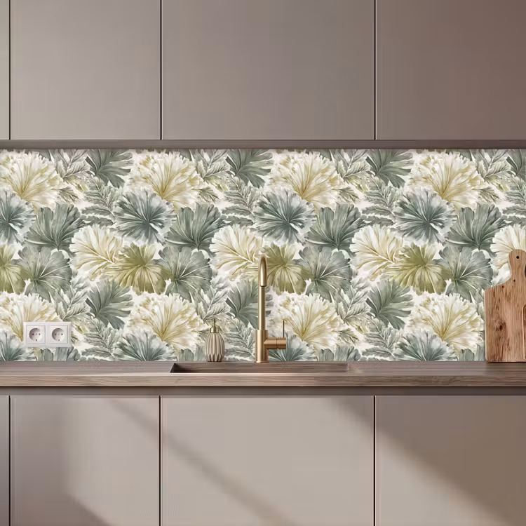 Bladeren - Botanisch - Groen keuken achterwand 2 middel 871 zz_3dshopping