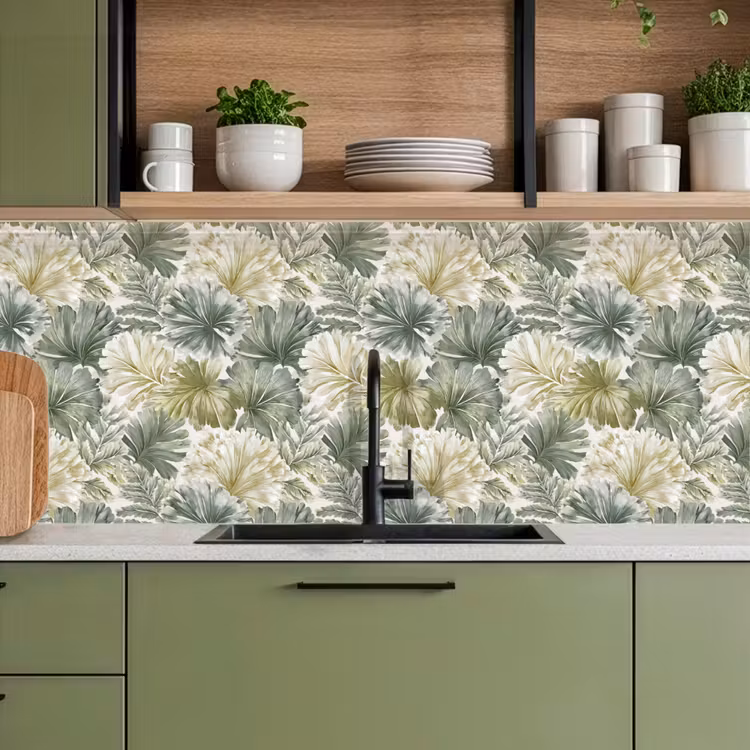 Bladeren - Botanisch - Groen keuken achterwand 2 middel 871 -sfeer3