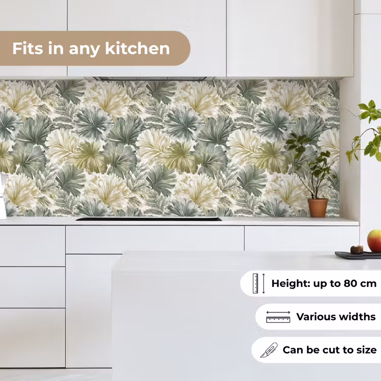 Bladeren - Botanisch - Groen keuken achterwand 2 middel 871 -sfeer4_UK