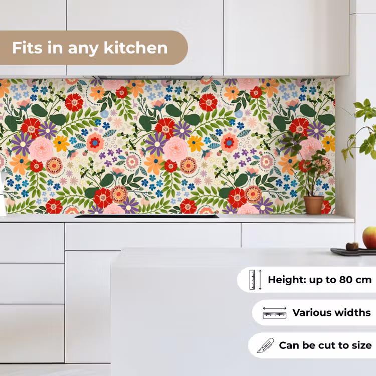 Bladeren - Bloemen - Design keuken achterwand 2 middel 871 -sfeer4_UK