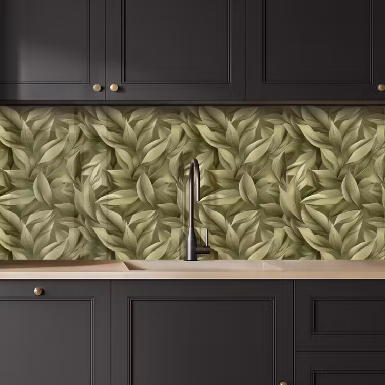 Bladeren - Modern - Groen keuken achterwand 2 middel 871 -sfeer1