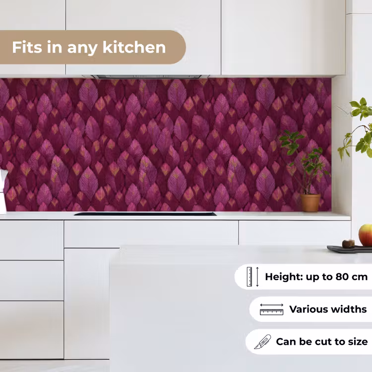 Bladeren - Patroon - Burgundy keuken achterwand 2 middel 871 -sfeer4_UK