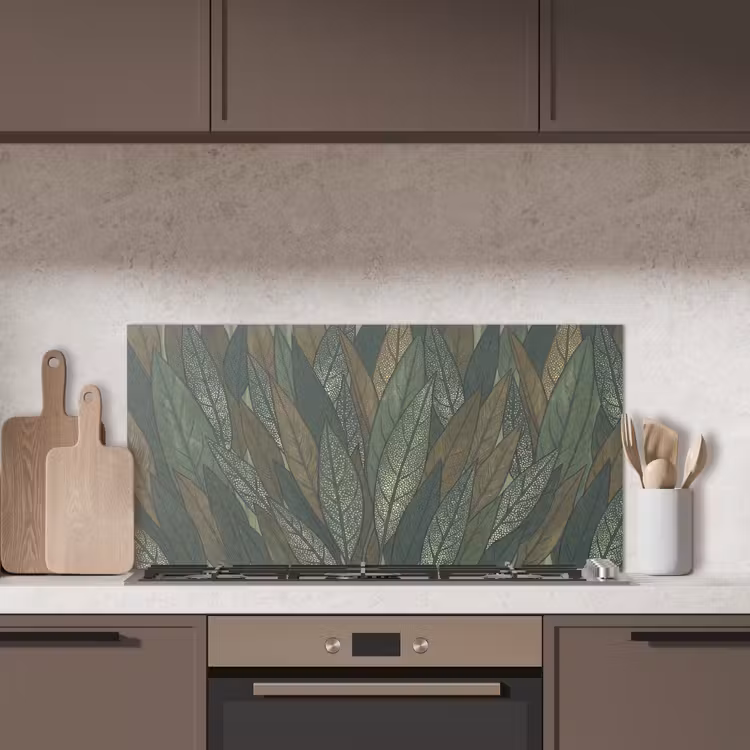 Bladeren - Patroon - Gestippeld - Natuur - Groen keuken achterwand spatscherm middel -sfeer2