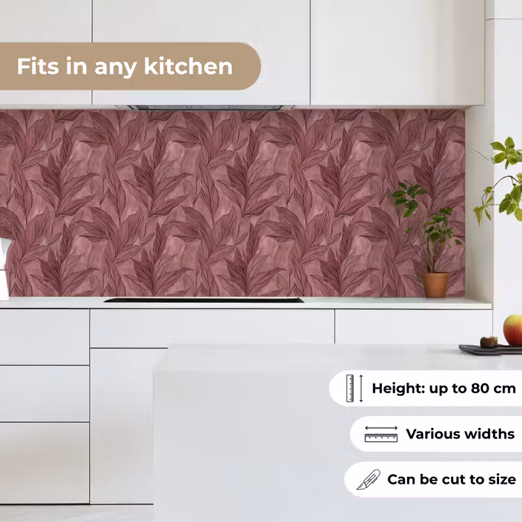 Bladeren - Patroon - Paars keuken achterwand 2 middel 871 -sfeer4_UK