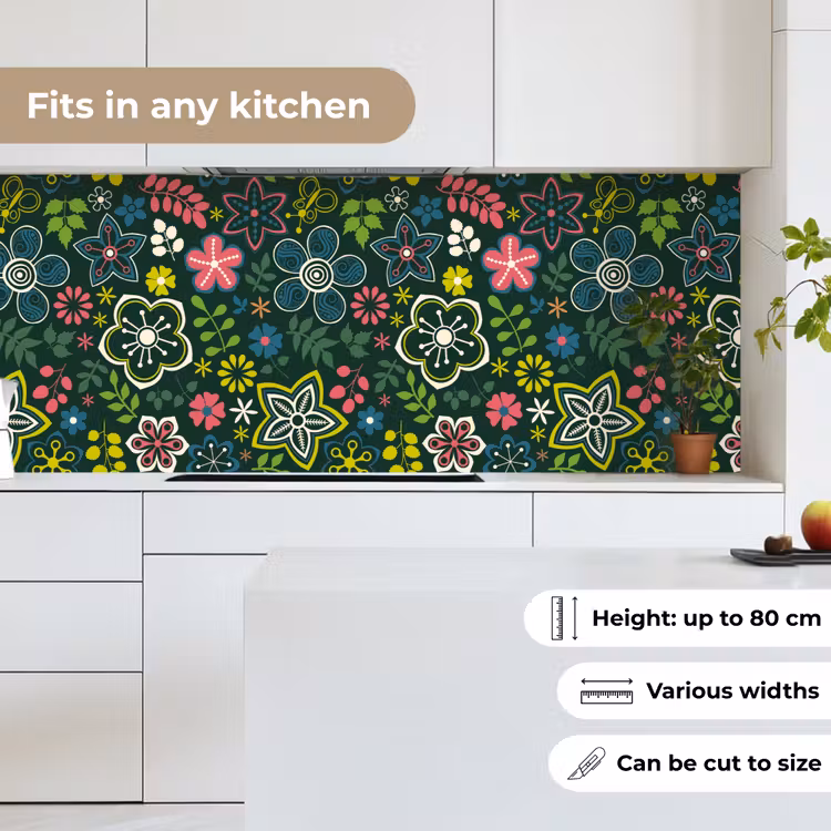 Bladeren - Patronen - Bloemen keuken achterwand 2 middel 871 -sfeer4_UK