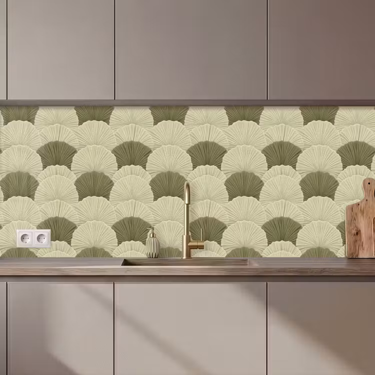 Bladeren - Structuur - Groen keuken achterwand 2 middel 871 zz_3dshopping