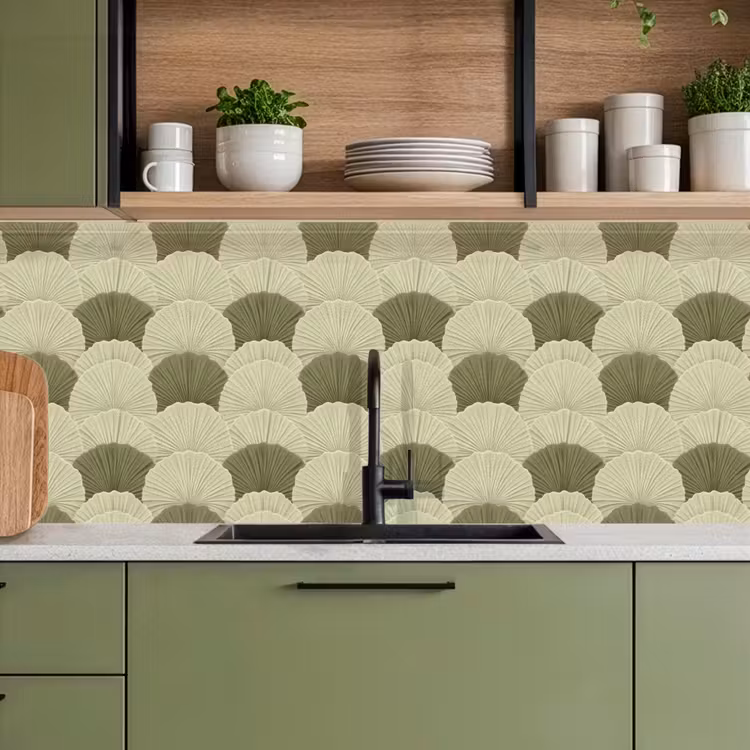 Bladeren - Structuur - Groen keuken achterwand 2 middel 871 -sfeer3