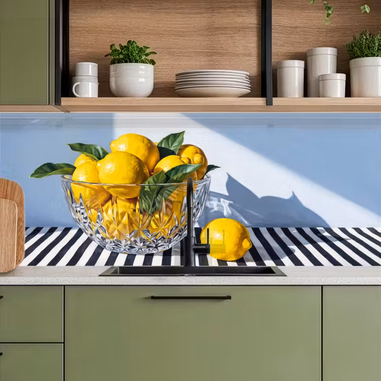 Kitchen Wall Splashback - Lemons - Fruit - Yellow - Citroenen - Fruit - Geel keuken achterwand 2 middel