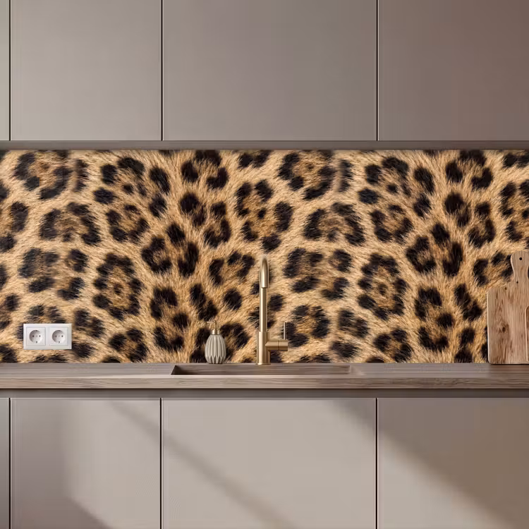 Luipaard - Vacht - Klassiek - Bruin keuken achterwand 2 middel zz_3dshopping