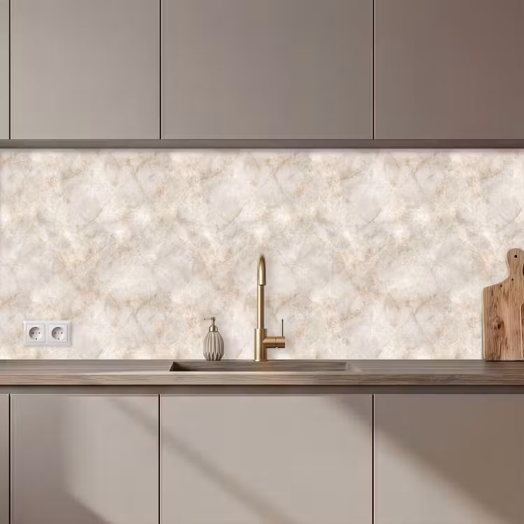 Lichtbeige - Goudbruine Nerven - Marmer keuken achterwand 2 middel 871 zz_3dshopping