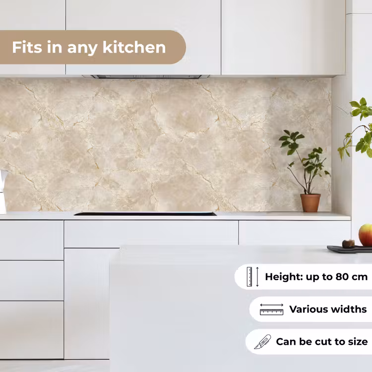 Lichtbeige - Marmer - Aders keuken achterwand 2 middel 871 -sfeer4_UK