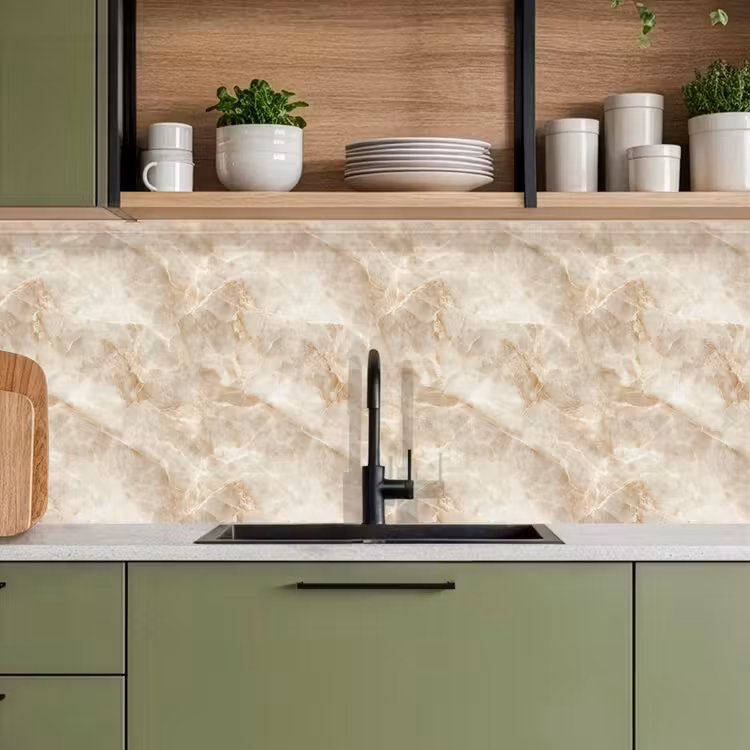 Lichtbeige - Onyx - Subtiel keuken achterwand 2 middel 871 -sfeer3