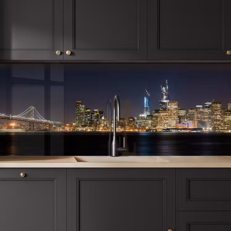 Verlichting - Hemel - Wolkenkrabbers - Skyline keuken achterwand 2 middel -sfeer1