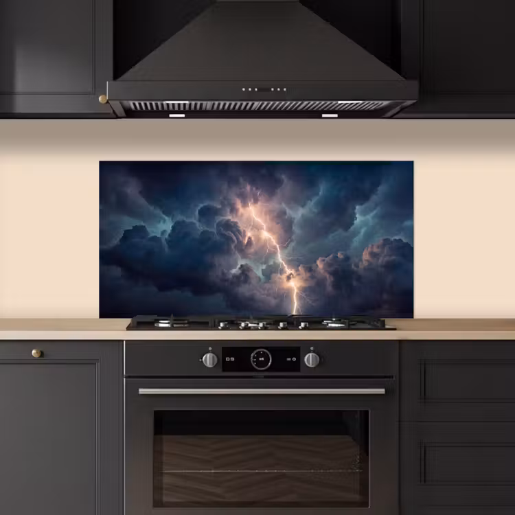 Bliksem - Storm - Natuur - Donker keuken achterwand spatscherm middel -sfeer1