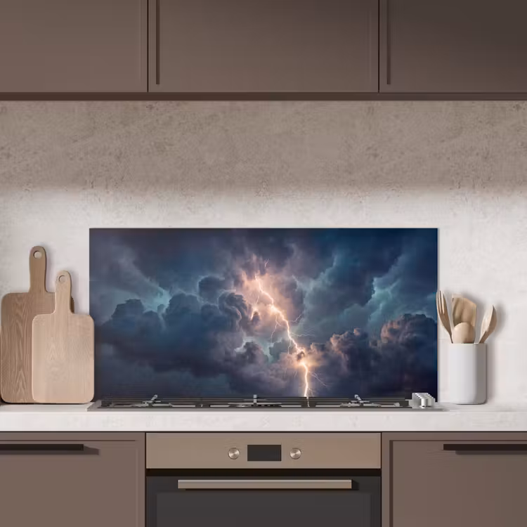 Bliksem - Storm - Natuur - Donker keuken achterwand spatscherm middel -sfeer2