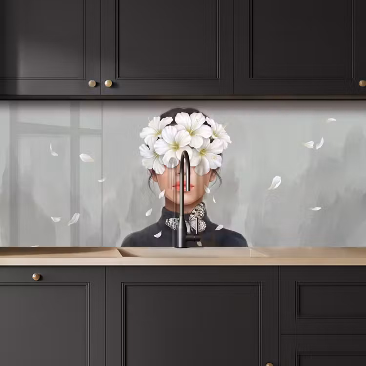 Lelies - Portret - Wit keuken achterwand 2 middel -sfeer1