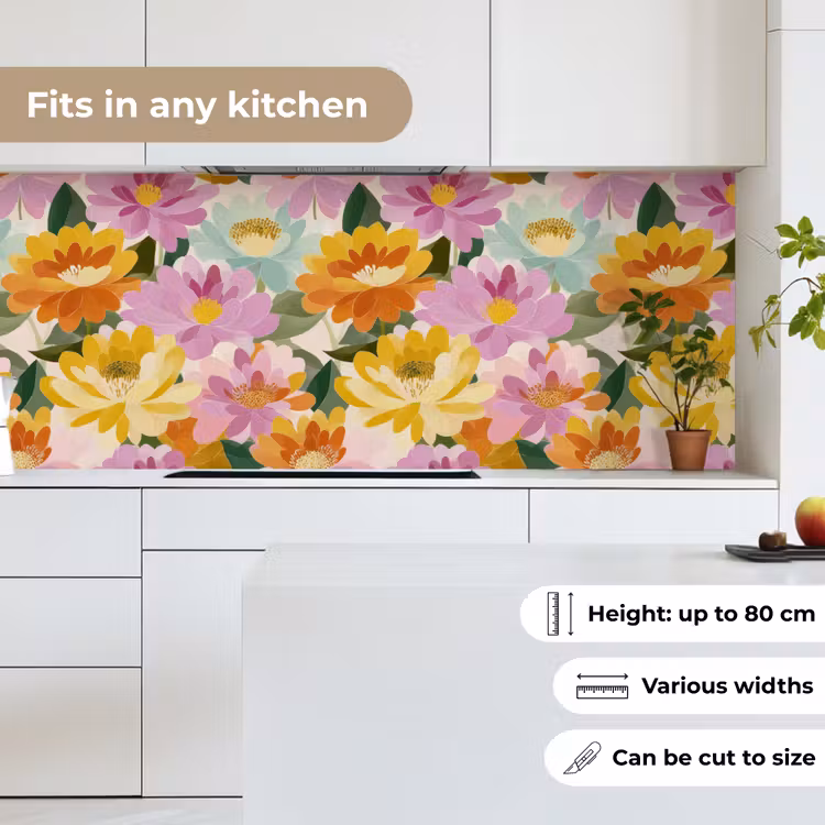 Lelies - Aquarel - Pastel keuken achterwand 2 middel 871 -sfeer4_UK