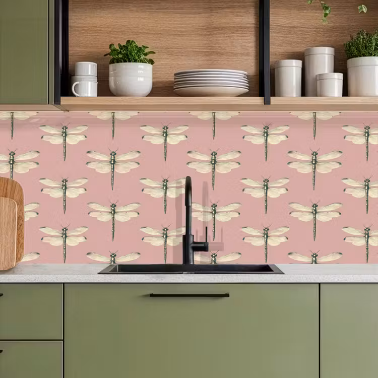 Lillibellen - Patroon - Roze keuken achterwand 2 middel 871 -sfeer3