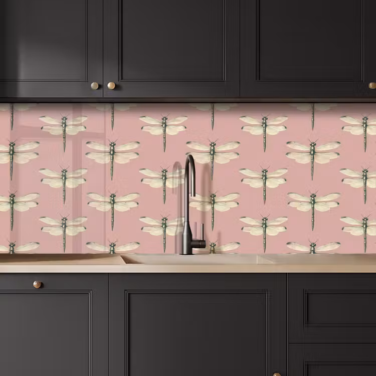 Lillibellen - Patroon - Roze keuken achterwand 2 middel 871 -sfeer1