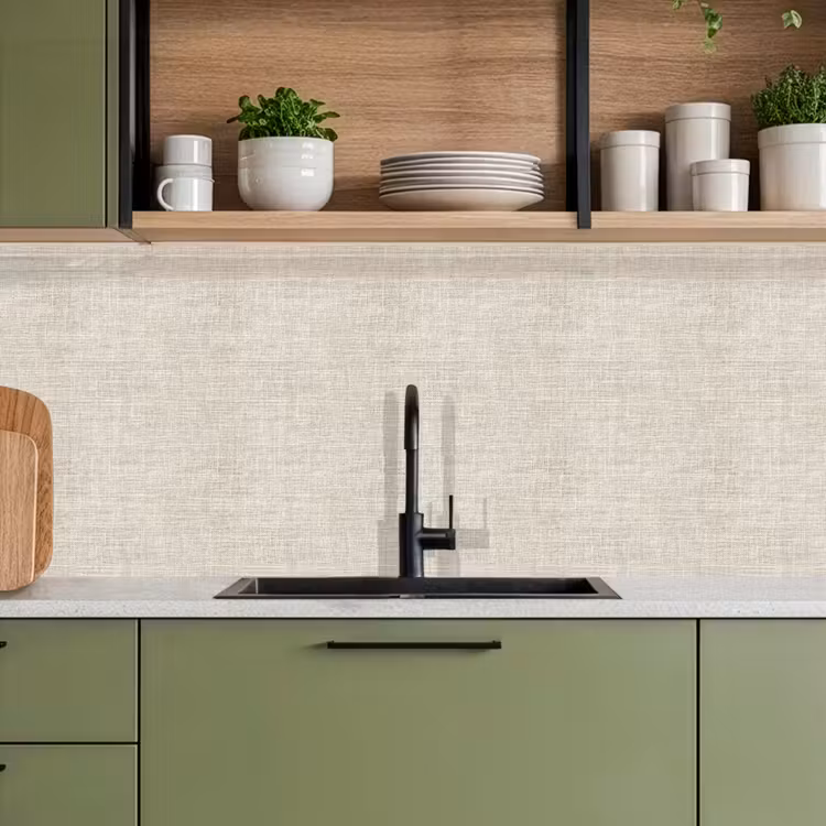 Linnen - Textuur - Beige keuken achterwand 2 middel 871 -sfeer3