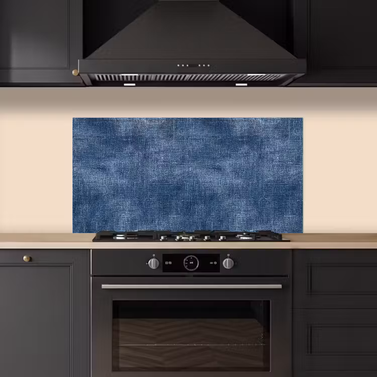 Linnen - Textuur - Patroon - Denim - Rustiek keuken achterwand spatscherm middel 899 -sfeer1